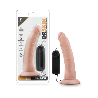 Dr. Skin - Dr. Dave - 7in Vibrating Cock With Suction Cup - Vanilla