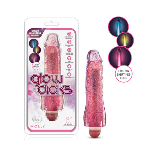 Blush Glow Dicks Glitter Vibrator Molly - Pink