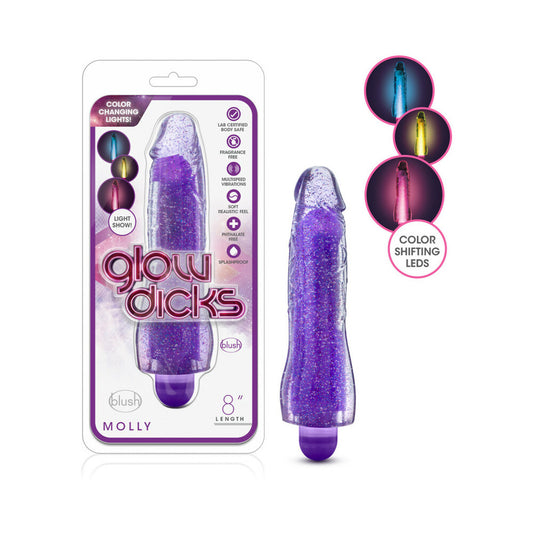 Blush Glow Dicks Glitter Vibrator Molly - Purple