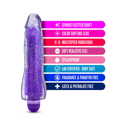 Blush Glow Dicks Glitter Vibrator Molly - Purple