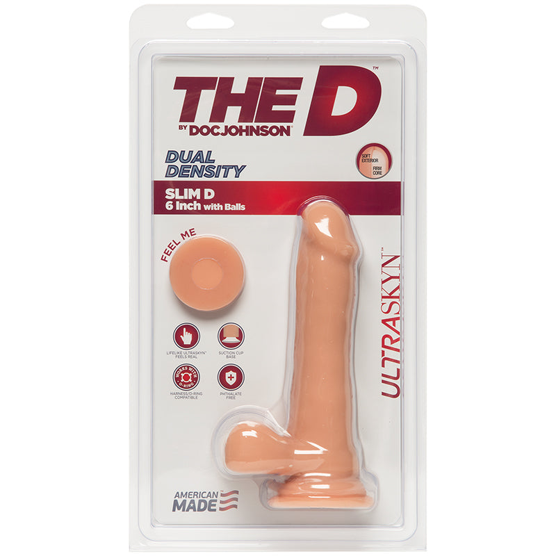 The Slim D Ultraskyn Dildo 6" - Beige