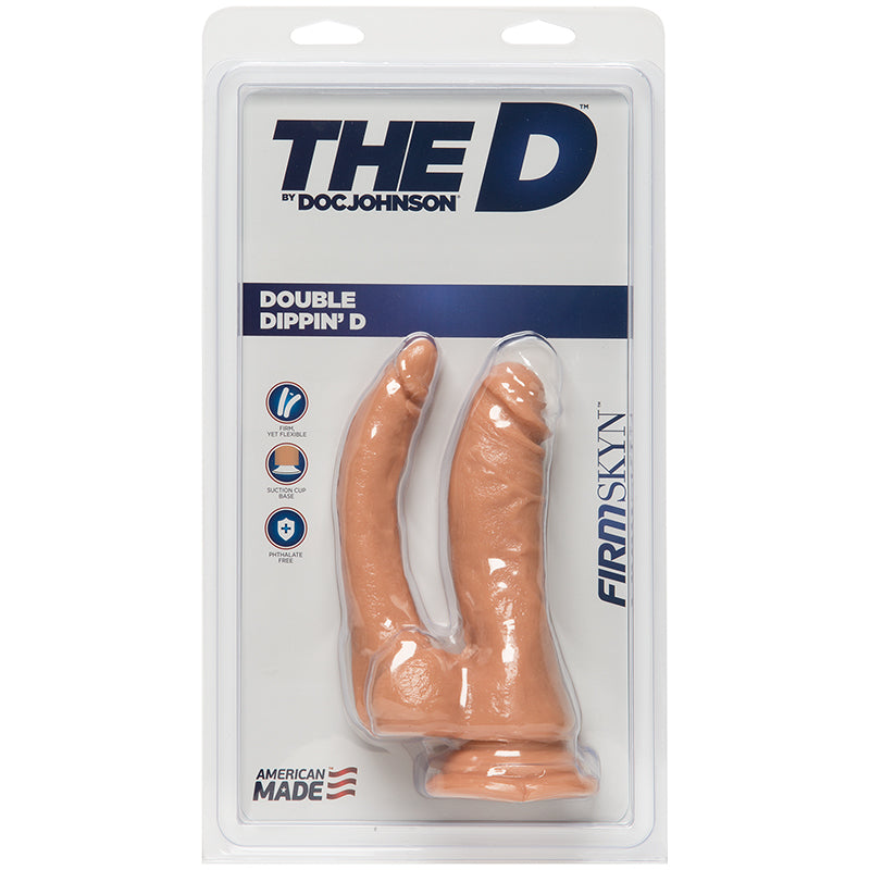 The D Double Dippin D Dildo Firmskyn Vanilla Beige