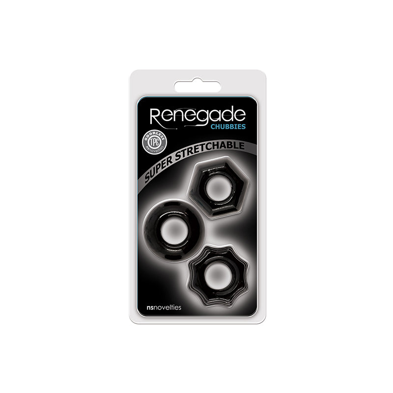 Renegade Chubbies 3 Pack Cock Rings Black