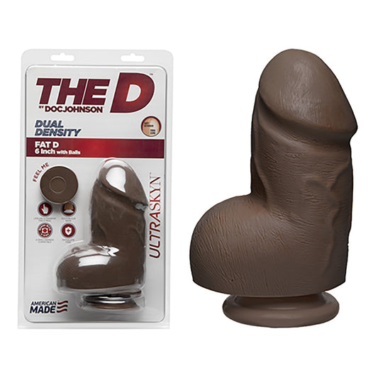 The D Fat D 6 inches With Balls Ultraskyn Brown Dildo