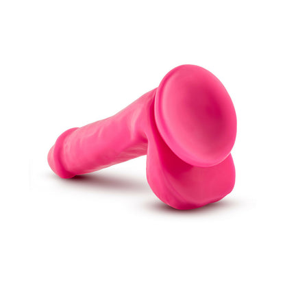 Neo Elite - 6in Silicone Dual Density Cock With Balls - Neon Pink