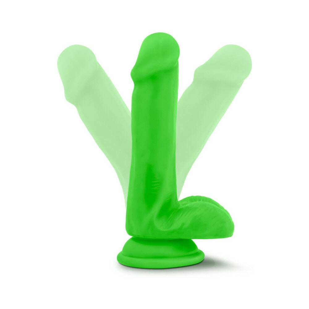 Neo Elite 6 inches Silicone Dual Density Cock, Balls Green