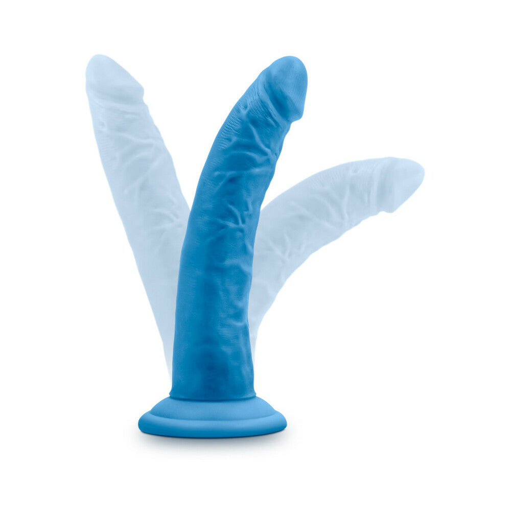 Neo Elite - 7.5in Silicone Dual Density Cock - Neon Blue