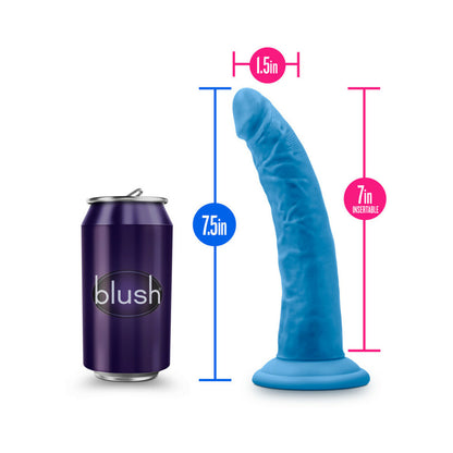 Neo Elite - 7.5in Silicone Dual Density Cock - Neon Blue