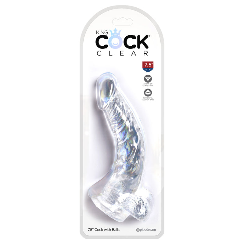 King Cock Clear 75in Cock With Balls