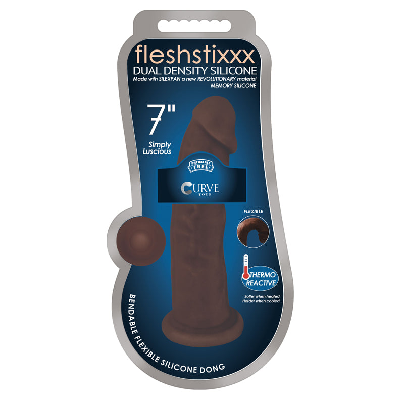 Fleshstixxx 7in Silicone Dildo Chocolate