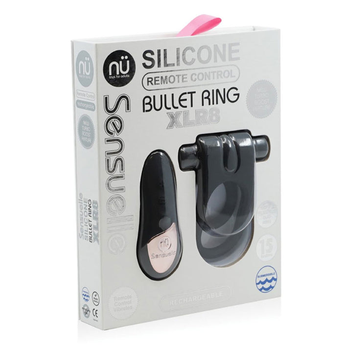 Sensuelle Remote Control Bullet Ring Xlr8 Black 