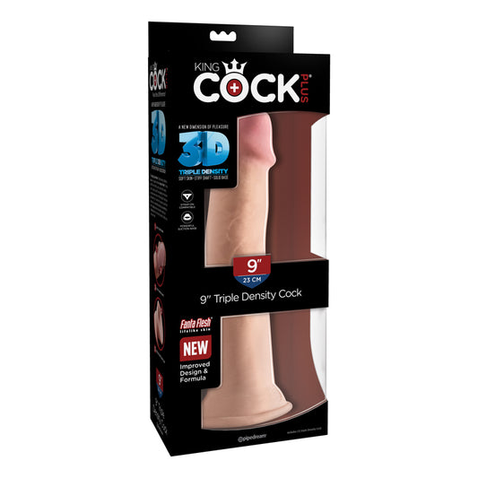 King Cock Triple Density 9 inches Cock Beige Dildo