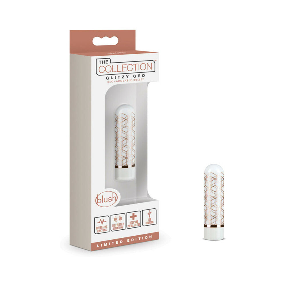 The Collection Glitzy Geo Rechargeable Bullet Rose Gold
