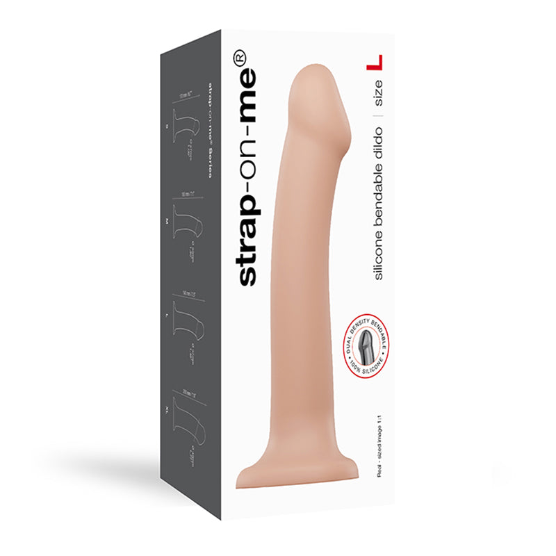 Strap-on-me Semi-realistic Dual Density Bendable Dildo Vanilla Size L