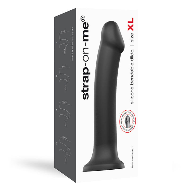 Strap-on-me Semi-realistic Dual Density Bendable Dildo Black Size Xl