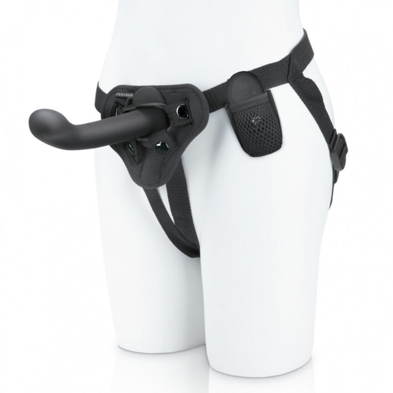 Pegasus 6" Wirelss Remote Control P-spot/g-spot Peg With Harness Black