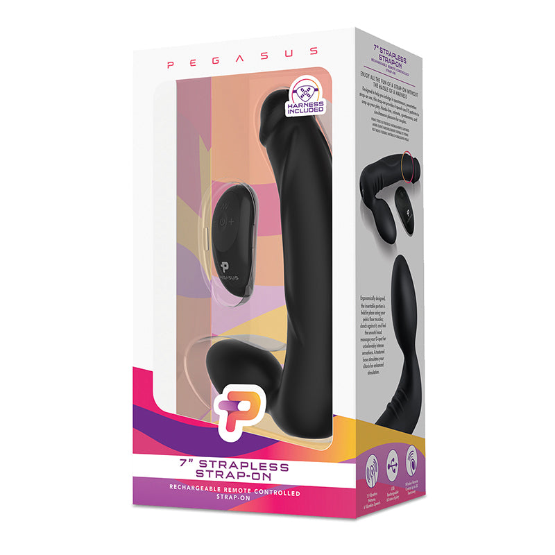 Pegasus 7" Strapless Strap-on - Black