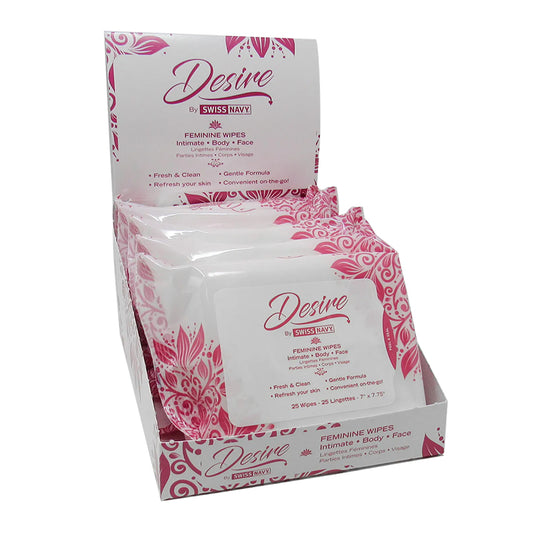 Desire Unscented Feminine Wipes 25ct/6ct