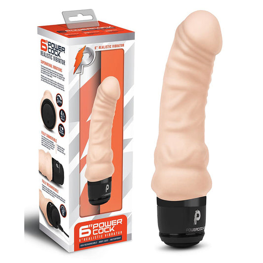 Powercock 6" Realistic Vibrator - Light