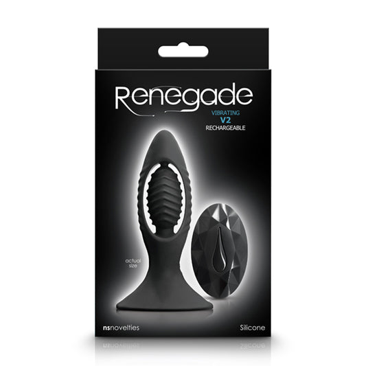 Renegade V2 Rechargeable Anal Plug With Remote - Black