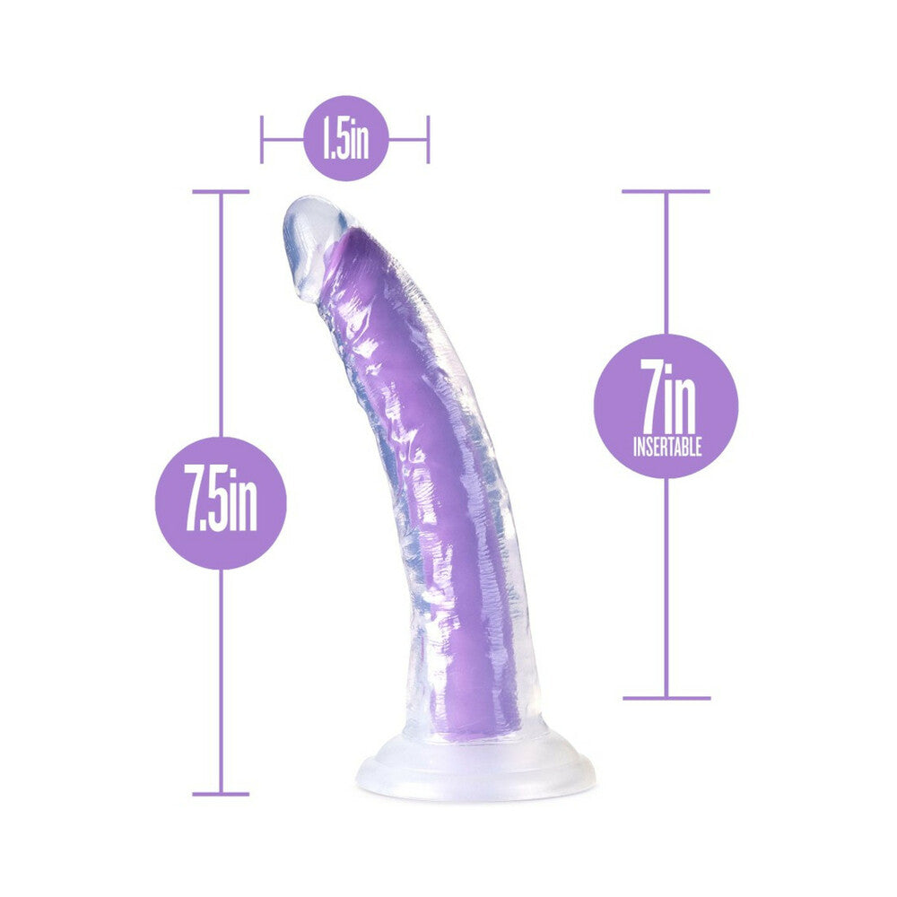 Neo Elite - Glow-in-the-dark Light - 7-inch Silicone Dual-density Dildo - Neon Purple