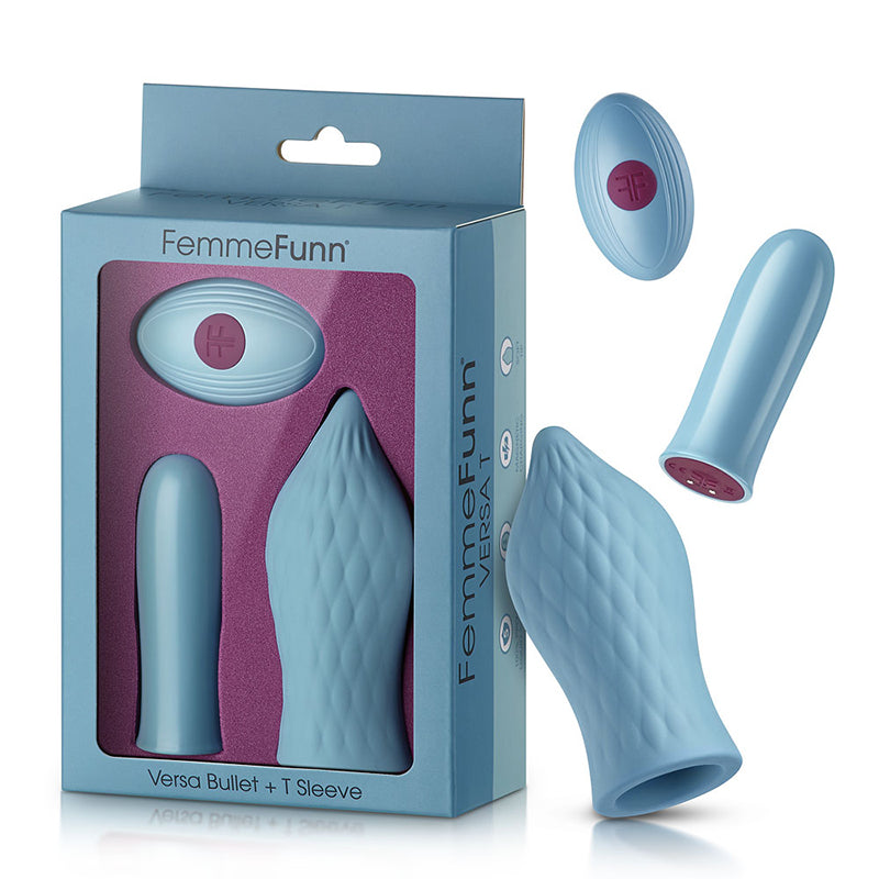 Femme Funn Versa Bullet w/Tongue Sleeve - Light Blue