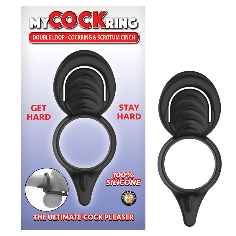 My Cockring Double Loop Cockring And Scrotum Cinch Black – Shop