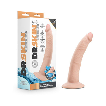 Dr. Skin Glide 7.5" Self-lubricating Dildo Vanilla