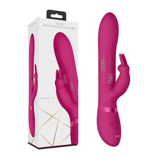 Shots Amoris Stimulating Beads Rabbit Pink