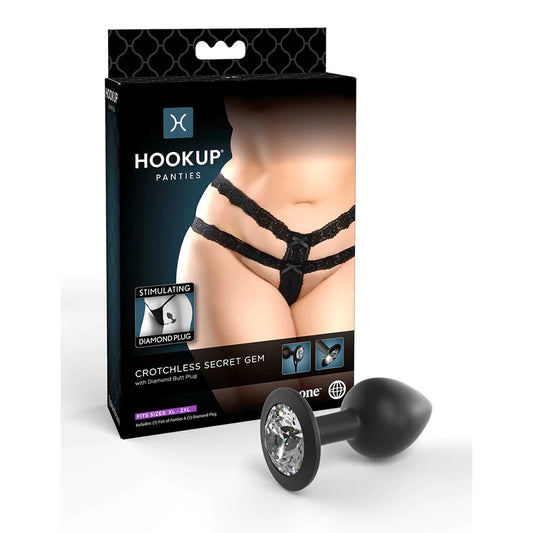 Hookup Crotchless Secret Gemblack Fits Size Xl-xxl