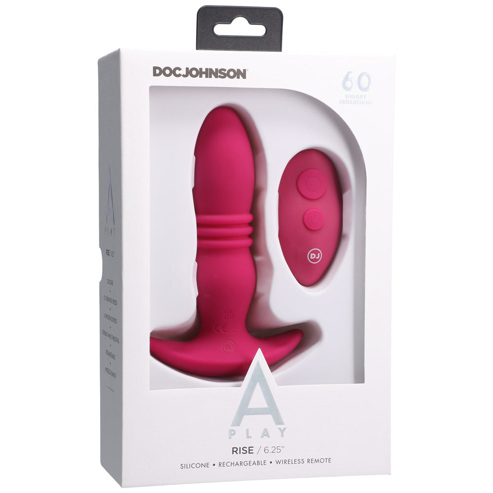 A Play Rise Rechargeable Silicone Anal Plug w/Remote - Pink