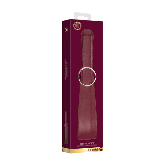 Ouch Halo Belt Flogger Burgundy