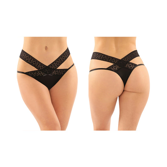 Fantasy Lingerie Daphne Brazilian-Cut Panty-Black L/XL