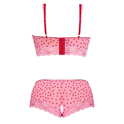 Magic Silk Tickled Pink Demi Bra & Split-crotch Short Pink L/xl