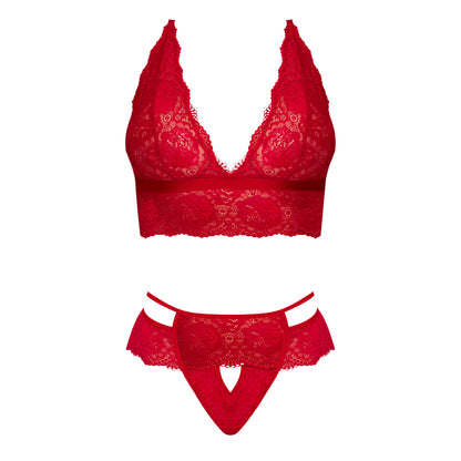 Magic Silk Sugar & Spice Bra & Panty Set Red L/xl