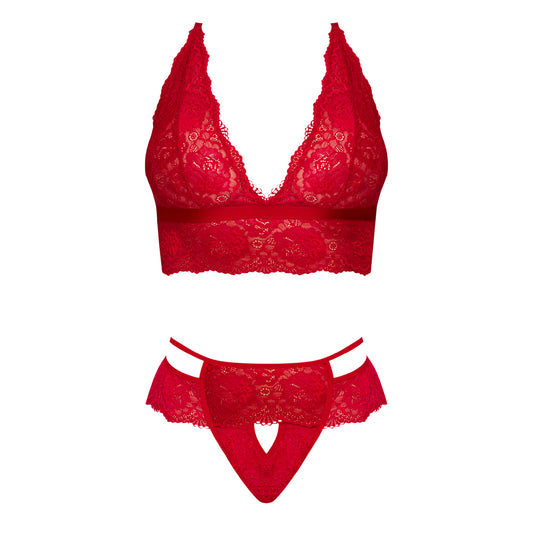 Magic Silk Sugar & Spice Bra & Panty Set Red L/xl