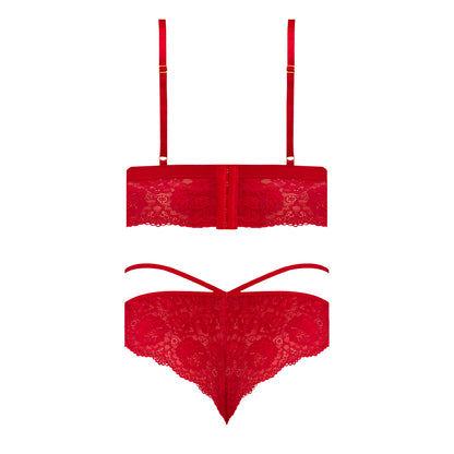 Magic Silk Sugar & Spice Bra & Panty Set Red L/xl