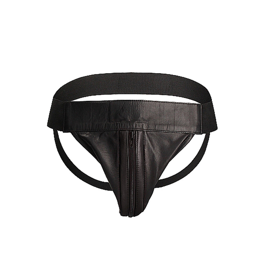Ouch Jock Front Zip Black L/xl