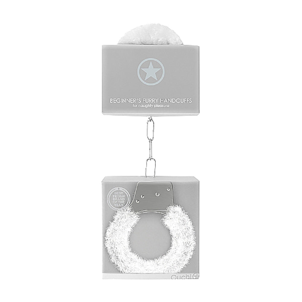 Ouch Beginner's Handcuffs Furry White