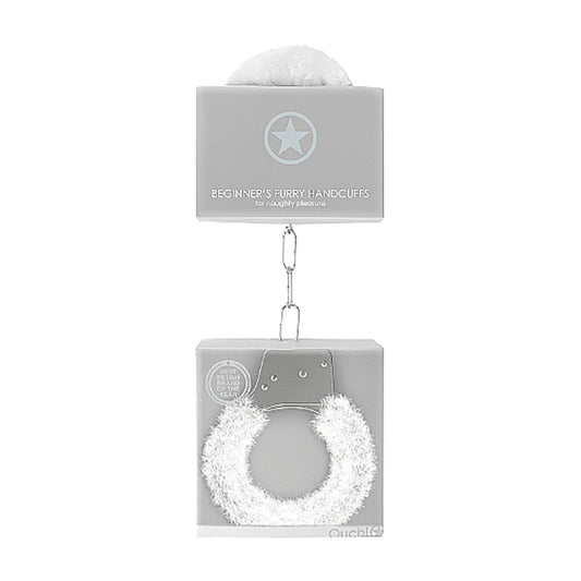 Ouch Beginner's Handcuffs Furry White