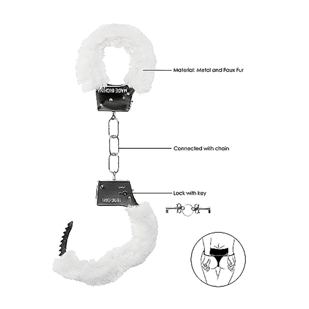 Ouch Beginner's Handcuffs Furry White