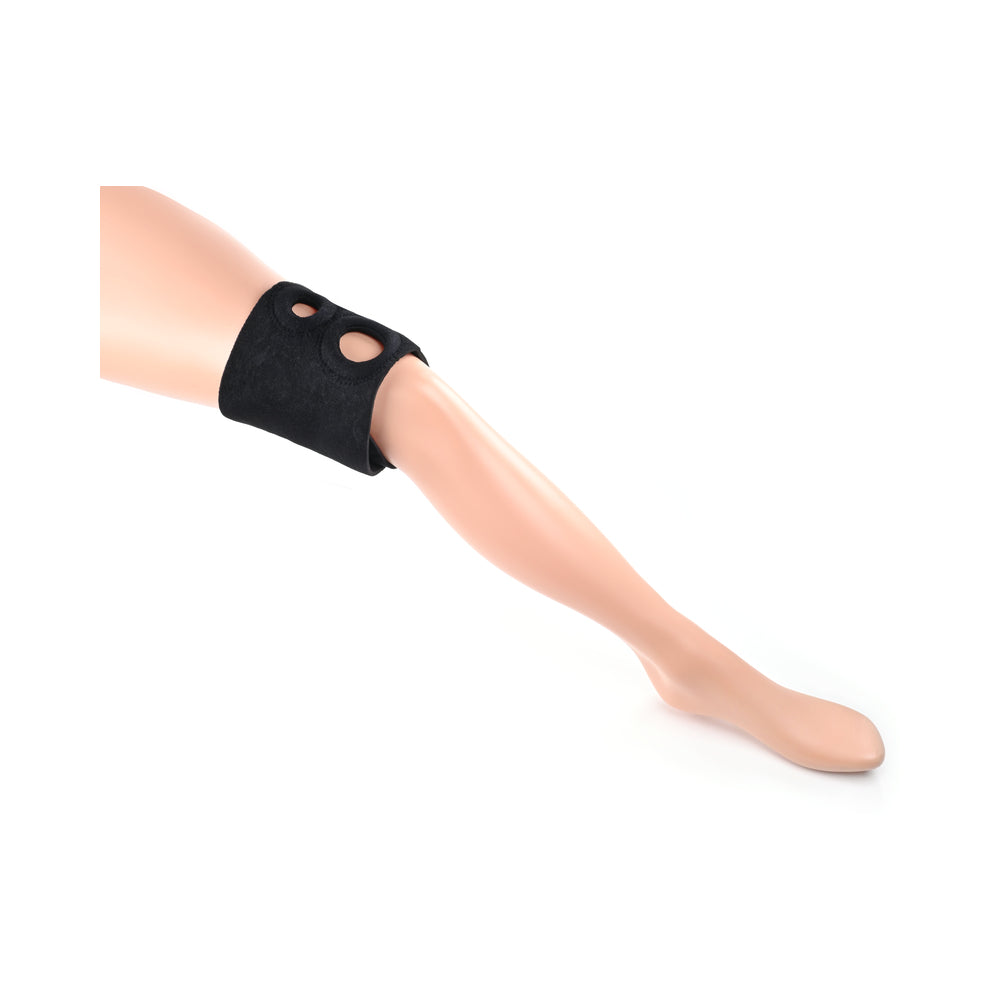 Ss Dual Penetration Thigh Strap-on Harness Black