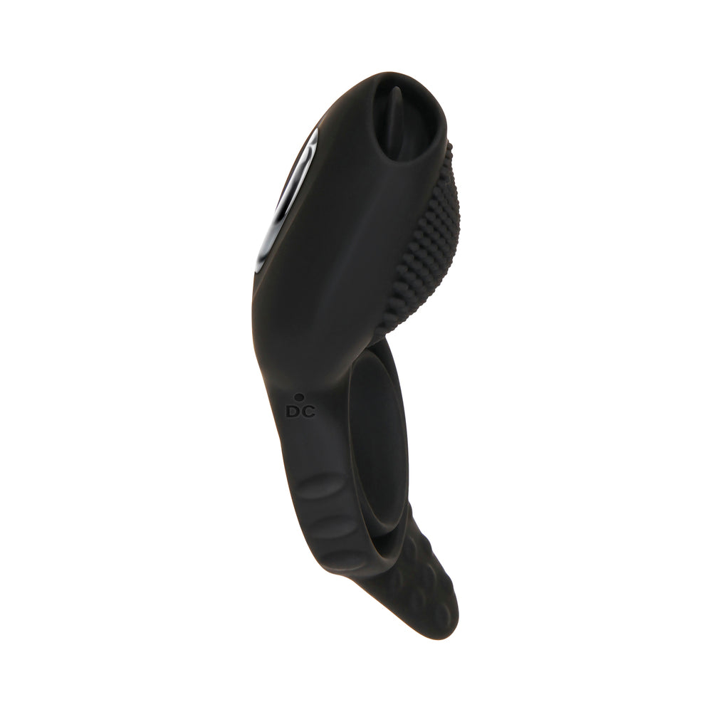 Zt Mr. Flicker Vibrating Silicone Cock Ring Black