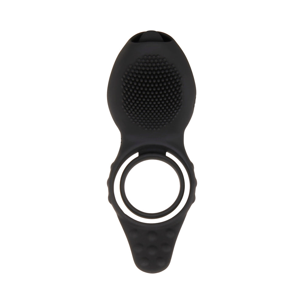 Zt Mr. Flicker Vibrating Silicone Cock Ring Black