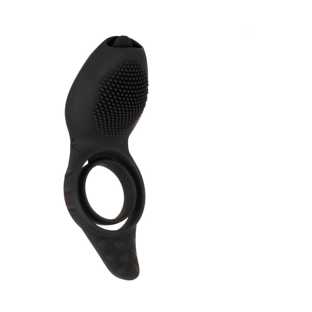 Zt Mr. Flicker Vibrating Silicone Cock Ring Black