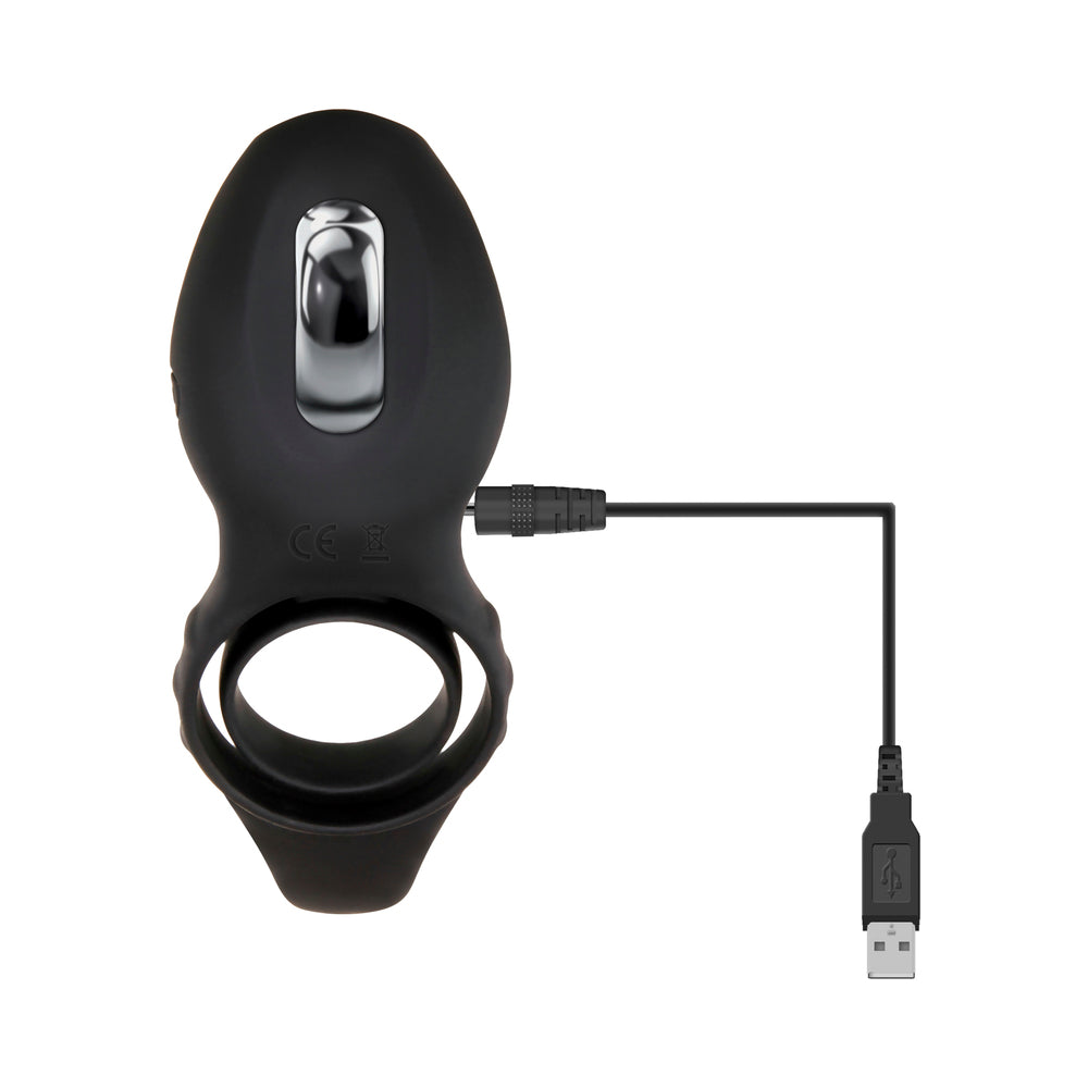 Zt Mr. Flicker Vibrating Silicone Cock Ring Black