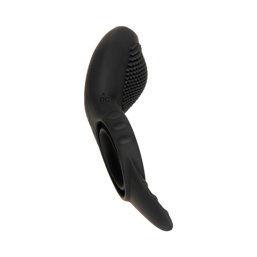 Zt Mr. Flicker Vibrating Silicone Cock Ring Black