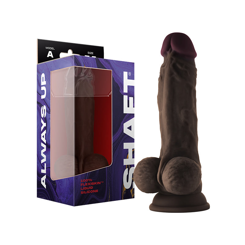 Shaft Model A Liquid Silicone Dong With Balls 7.5 In. Mahogany