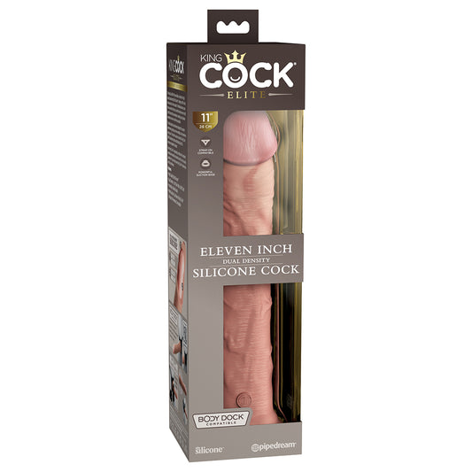 King Cock Elite Silicone Dual-density Cock 11 In. Light