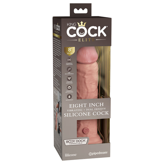 King Cock Elite Vibrating Silicone Dual-density Cock 8 In. Light